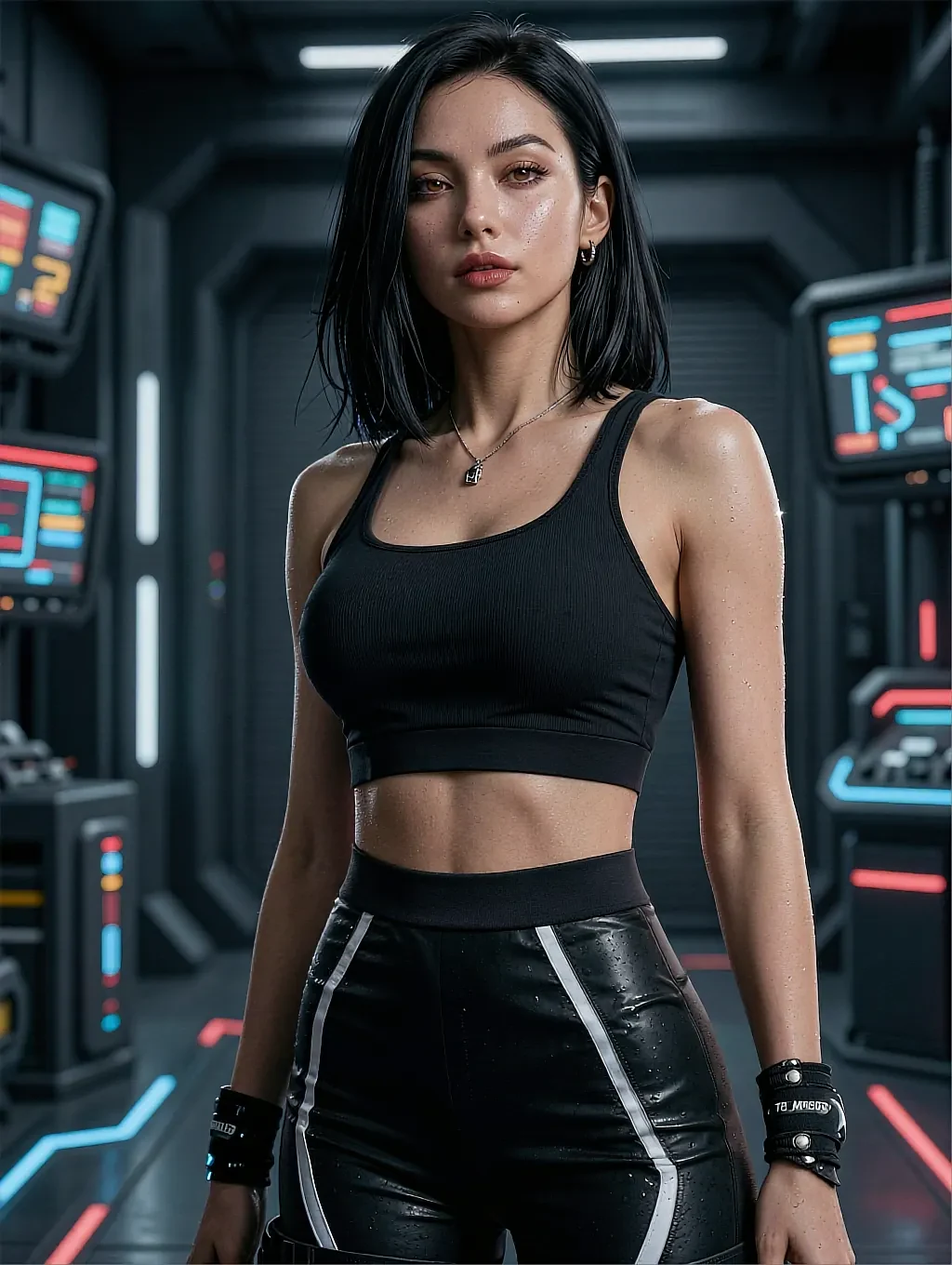 Fictional AI character on the HotAI roster, close warm portrait